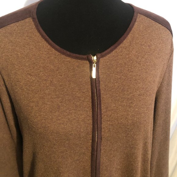 Rafaella Zip Front Duster/Tunic Cardigan - Picture 1 of 6